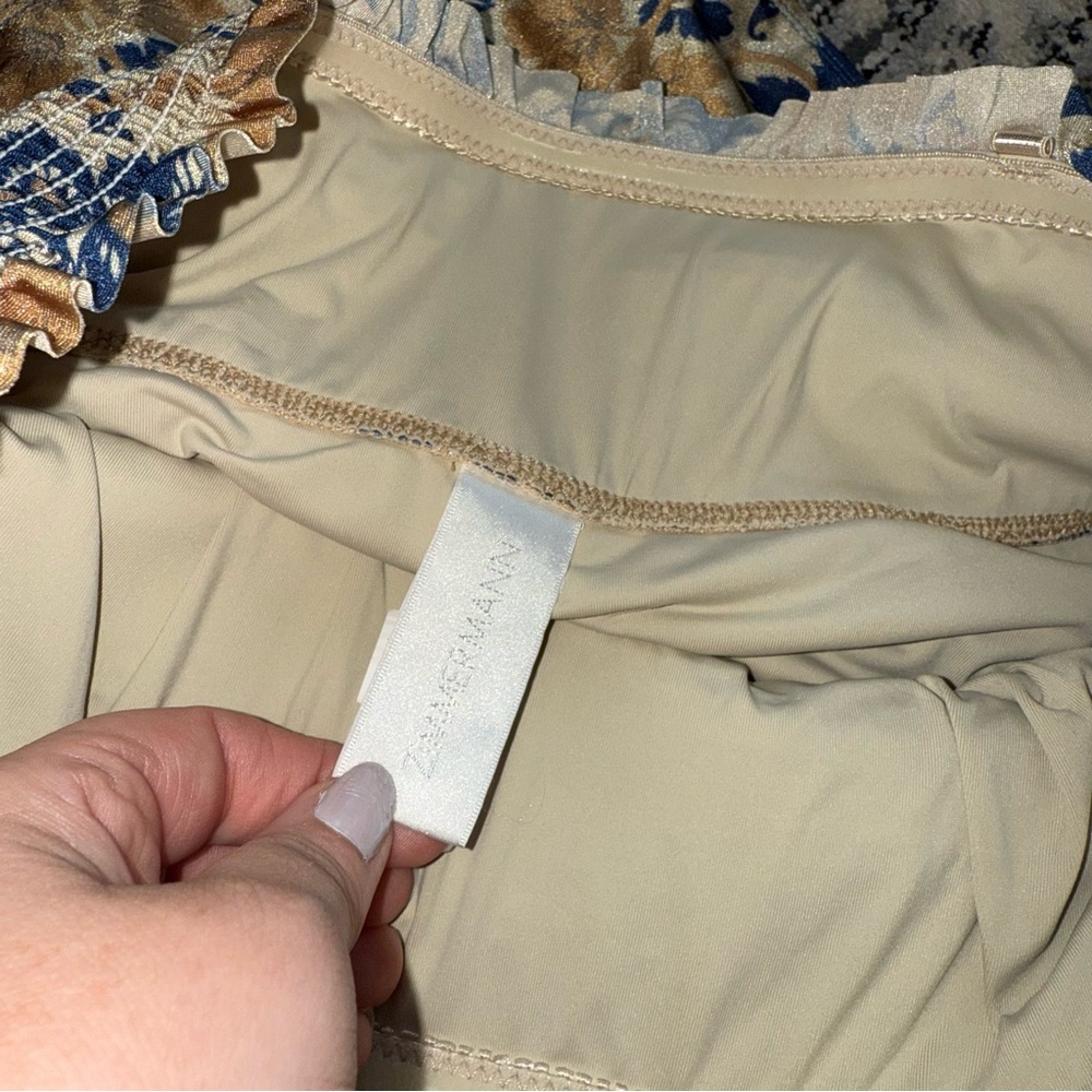 Zimmermann Blue and Tan Floral One Piece Swimsuit - Picture 2 of 6